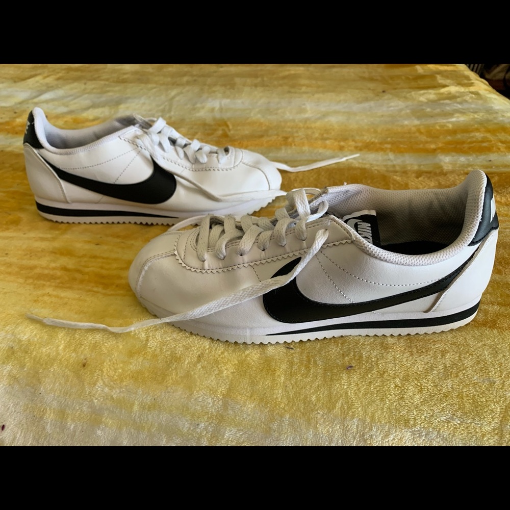 Nike Cortez. White and black. Size 8.5 women’s. Used.